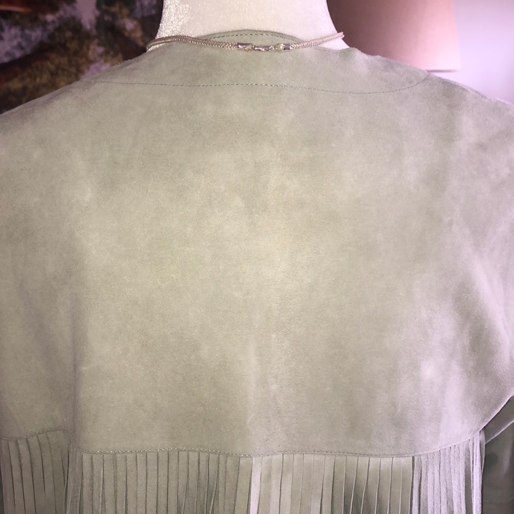 Suede Fringe Jacket. Dove grey S - Picture 8 of 10